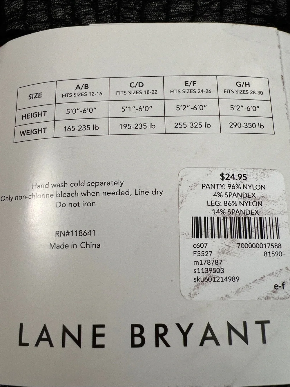 Lane Bryant new package